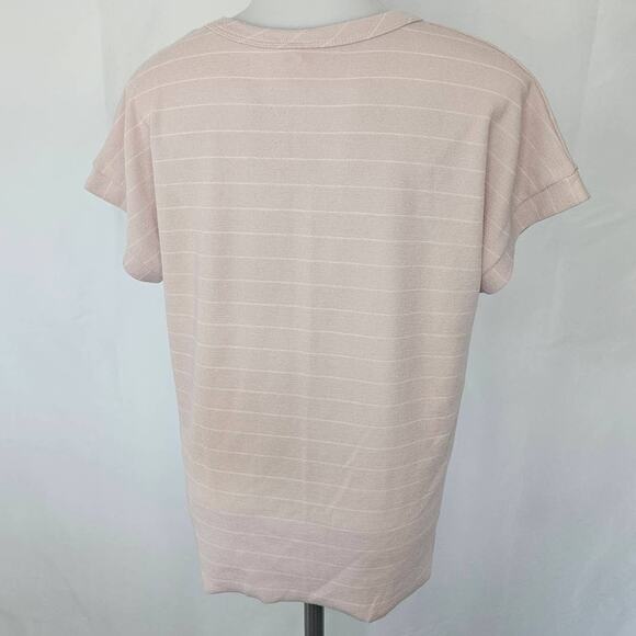 🆓 FREE Lazy Sundays by Paper Crane Pale Pink Cream Striped Short Sleeve Medium - Picture 3 of 5